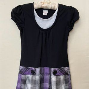 Xhilaration - Black and Purple Plaid Dress - Size M - (some damage)